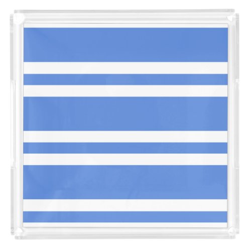 French Blue and White Stripes Acrylic Tray