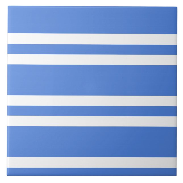 French Blue and White Stripes Tile (Front)