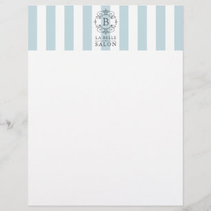 French Blue and White Stripes with Monogram