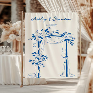 French Blue Arch Photo Booth Backdrop, Wedding