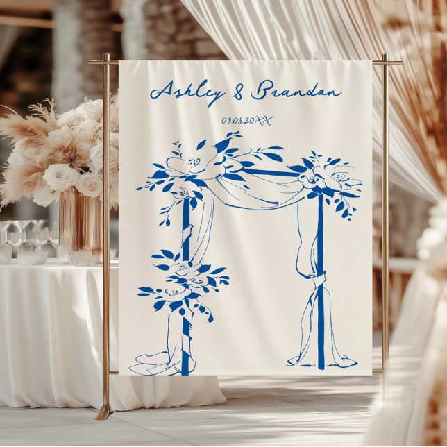 French Blue Arch Photo Booth Backdrop, Wedding (Creator Uploaded)