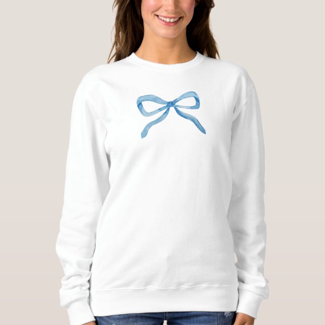 French Blue Bow Preppy Sweatshirt (Front)