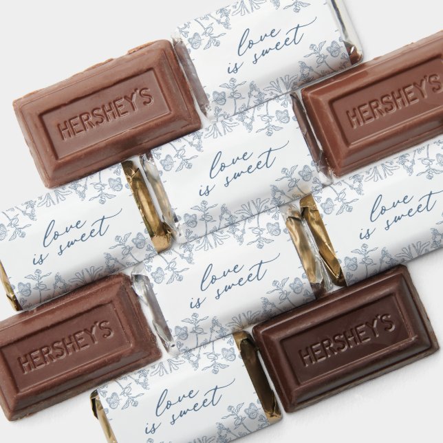 French Blue Chinoiserie Floral Bridal Shower Hershey's Miniatures (Assorted)