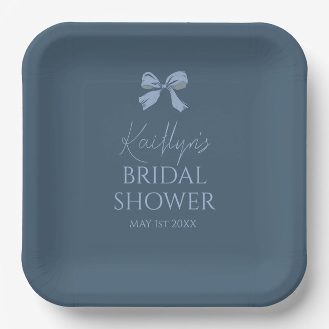 French Blue Coquette Paper Plates (Front)