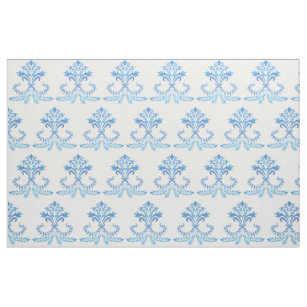  Spoonflower Fabric - Fleur De Lis Blue White Gothic Medieval  French Printed on Petal Signature Cotton Fabric by The Yard - Sewing  Quilting Apparel Crafts Decor