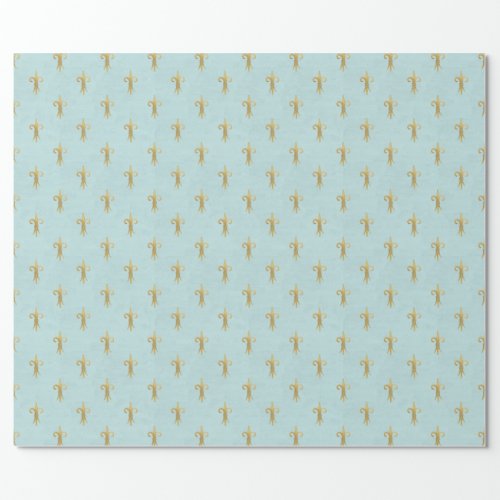 French Blue Fluer De Lis Gift Wrapping Paper