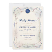 French Blue Garden Baby Shower Invitation