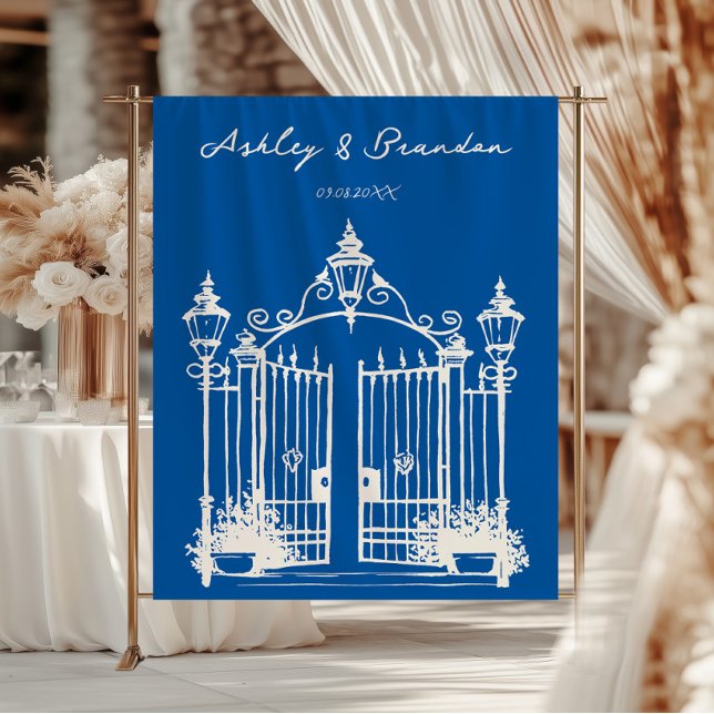French Blue Gates Photo Booth Backdrop, Wedding (Creator Uploaded)