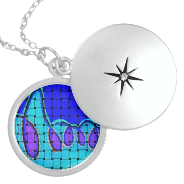 French Blue Harmony | Abstract Woven Pendant & Nec (Front)