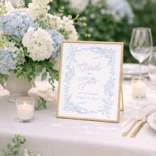 French Blue Hydrangea Cards and Gifts Sign