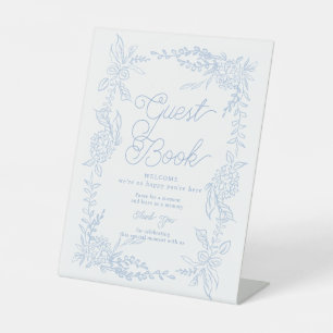 French Blue Hydrangea Guest Book Table Sign