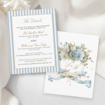 French Blue Hydrangea Monogram Crest Details
