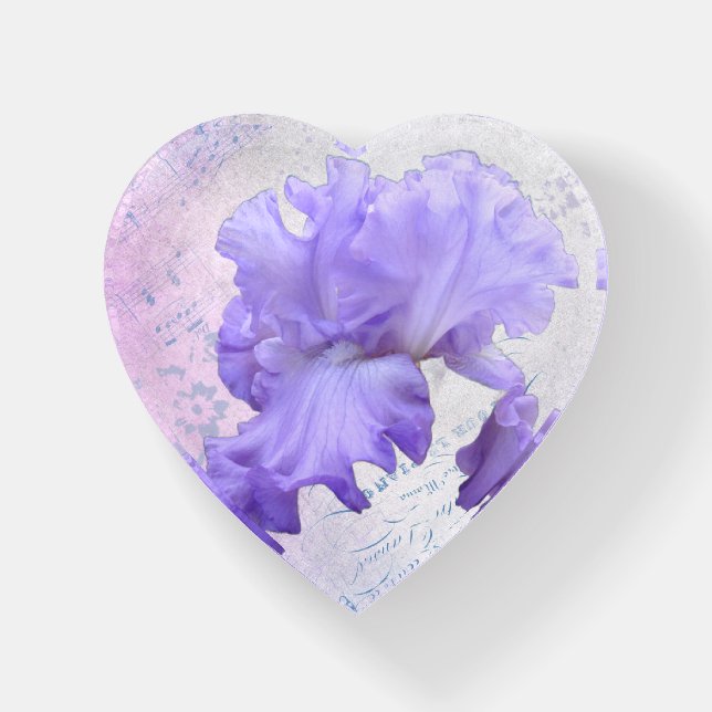 French Blue Iris Paperweight (Front)