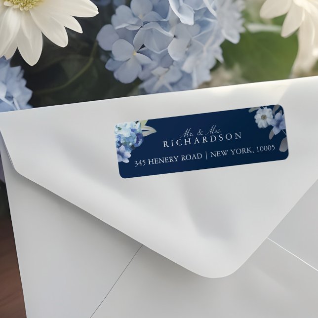 French Blue & Lavender Watercolor Floral Wedding Label (French Blue & Lavender Watercolor Floral Wedding Label)