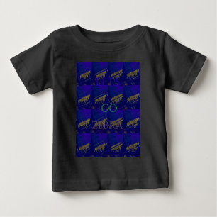 French Blue "Let's Go Zebra" Abstract Print Baby T-Shirt