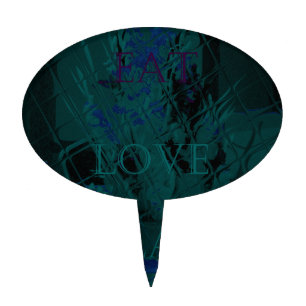 French Blue Love Eat Play Flower colors for all Cake Topper