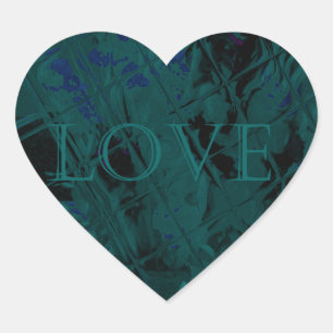 French Blue Love Eat Play Flower colors for all Heart Sticker