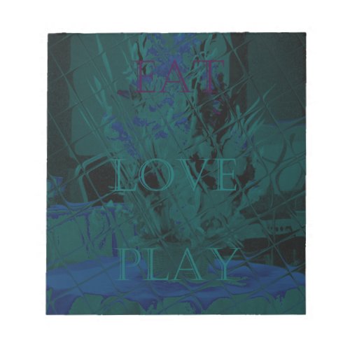 French Blue  Love Eat  Play Flower colors for all  Notepad