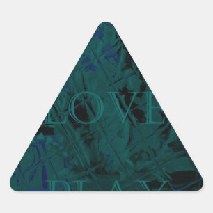 French Blue Love Eat Play Flower colors for all Triangle Sticker