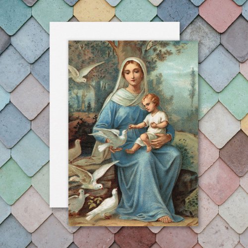 French Blue Madonna Note Card