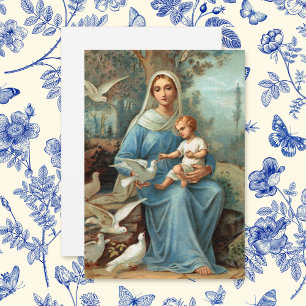 French Blue Madonna Note Card