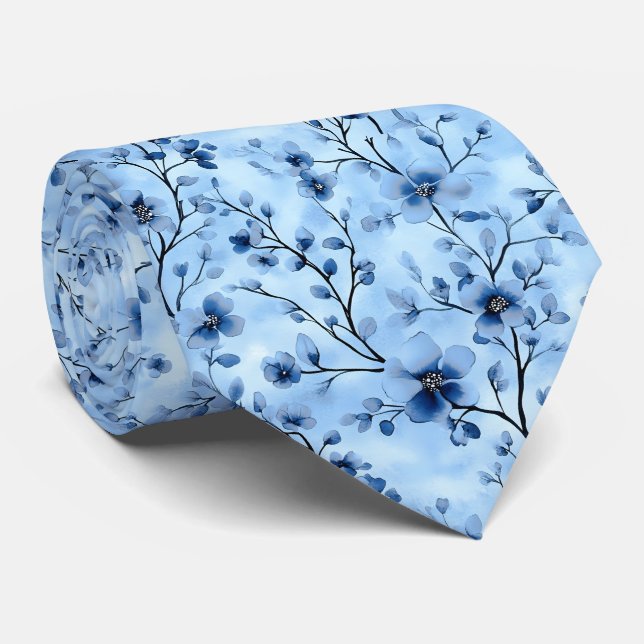 French Blue Neck Tie (Rolled)