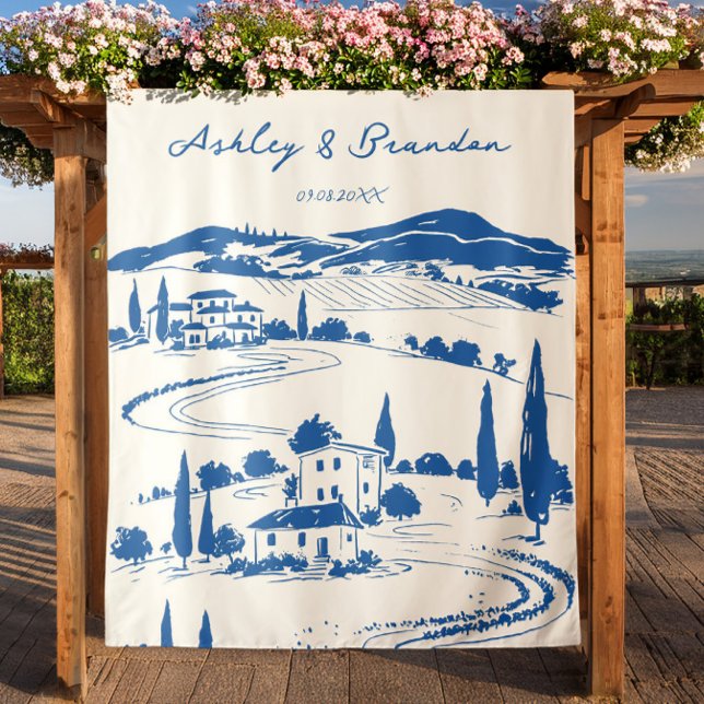 French Blue Pastoral Photo Booth Backdrop, Wedding (Creator Uploaded)