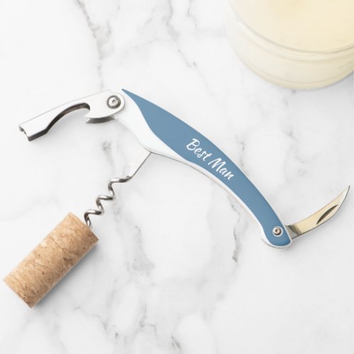 French Blue Personalized Wedding Best Man Waiter's Corkscrew