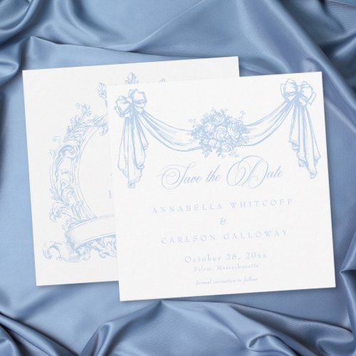French Blue Rococo Vintage Elegant Wedding Save The Date