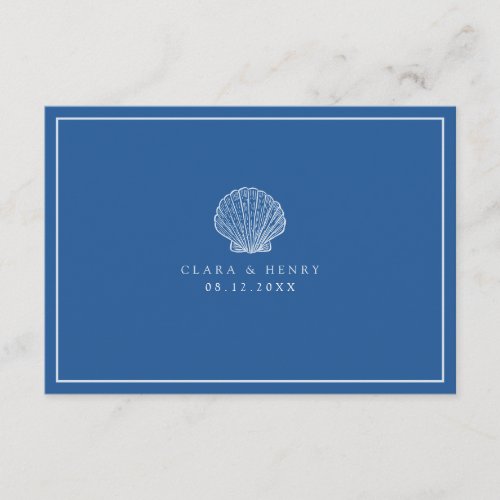 French Blue Seashell Online RSVP Enclosure Card