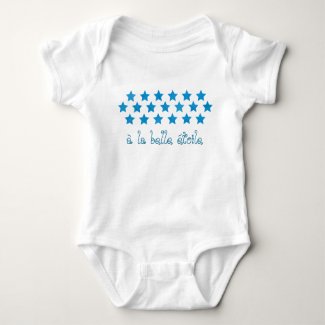 French Blue Stars A La Belle Etoile Baby Bodysuit