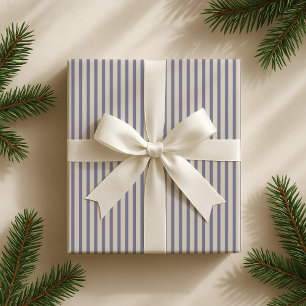 French blue Striped Elegant Wrapping Paper