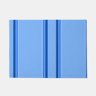 French Blue Stripes Door Mat