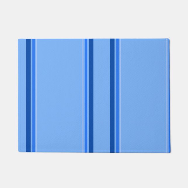 French Blue Stripes Door Mat (Front)