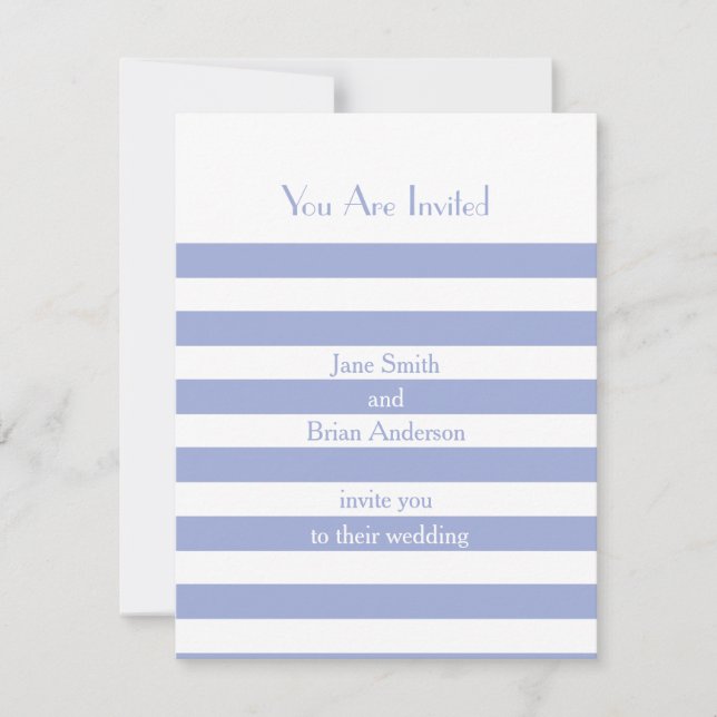 French Blue Stripes Invitation (Front)