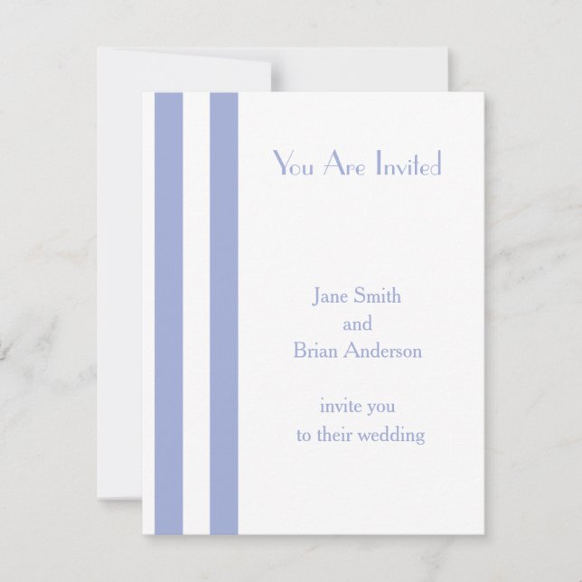 French Blue Stripes Invitation (Front)