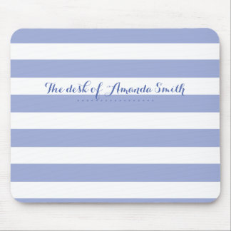 French Blue Stripes Mouse Pad
