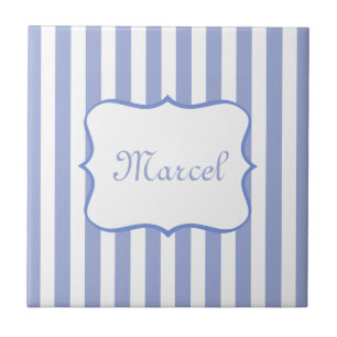 French Blue Stripes Tile
