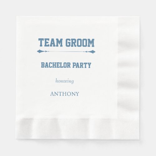 French Blue Team Groom Bachelor Party Napkins
