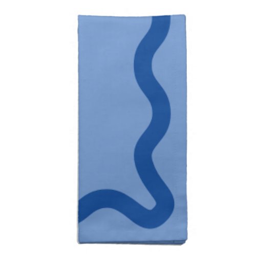 French Blue Three Letter Monogram Wavy Square Cloth Napkin