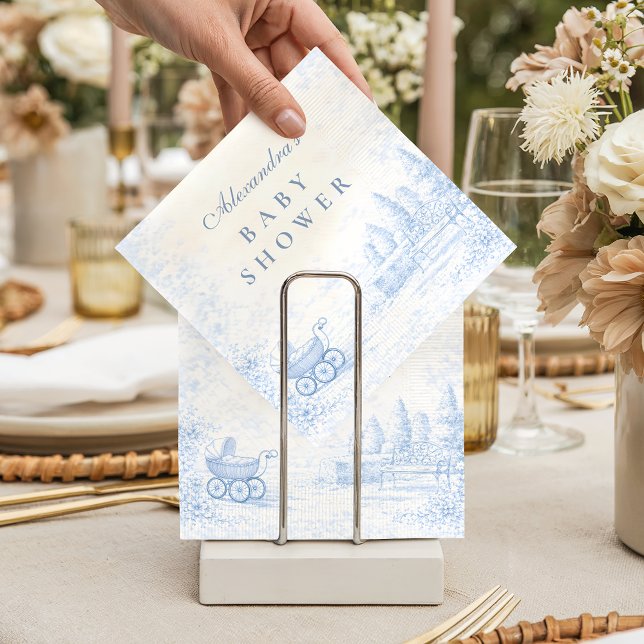 French Blue Toile Baby Shower Napkins (Creator Uploaded)