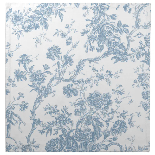 French Blue Toile de Jouy Cloth Napkin Zazzle