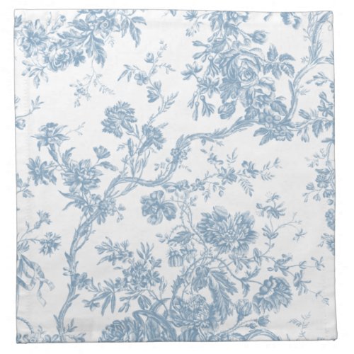 French Blue Toile de Jouy Cloth Napkin