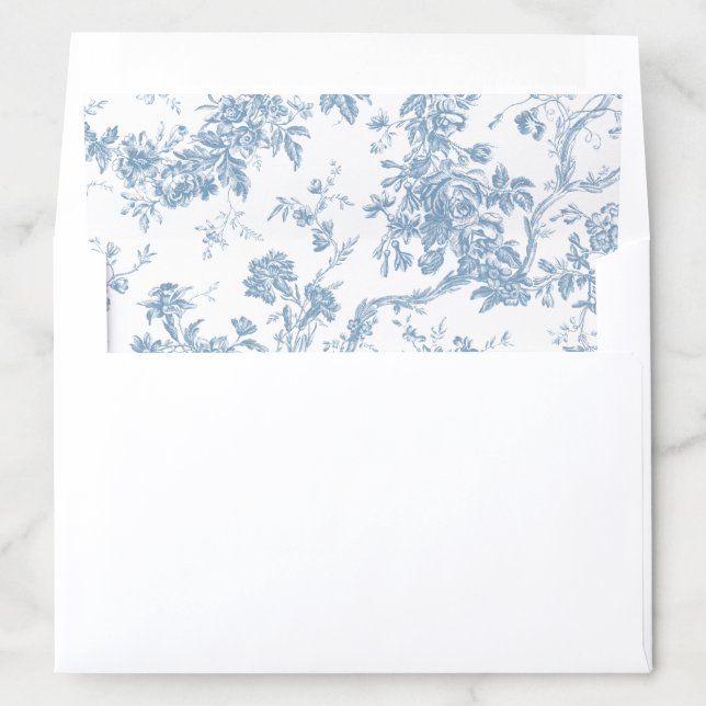 French Blue Toile de Jouy Envelope Liner (In Envelope)