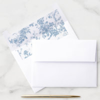 Square Pencil Holder Blue Toile de Jouy