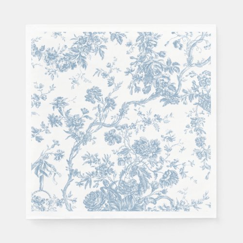 French Blue Toile de Jouy Paper Napkin