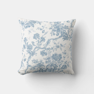 Square Pillow Blue Toile de Jouy