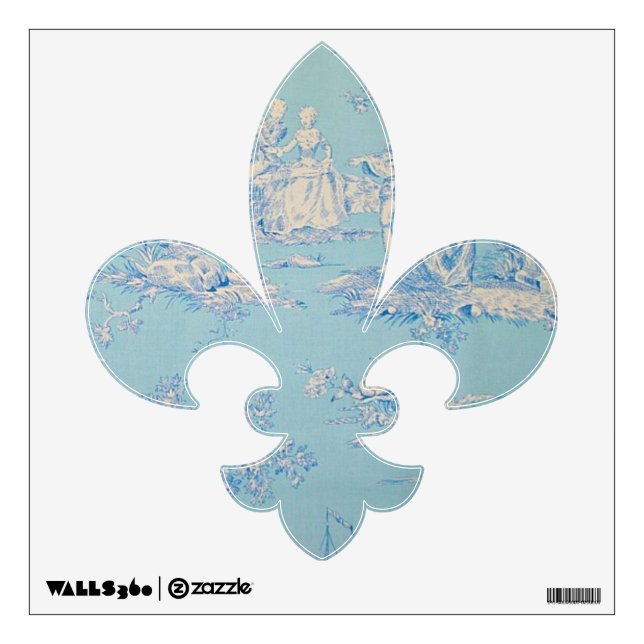 French Blue Toile Wall Sticker (Front)