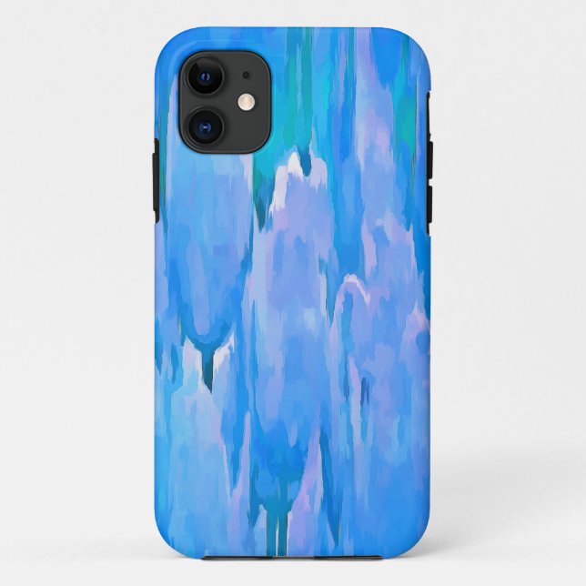 French Blue Tulips Abstract Floral Pattern Case-Mate iPhone Case (Back)