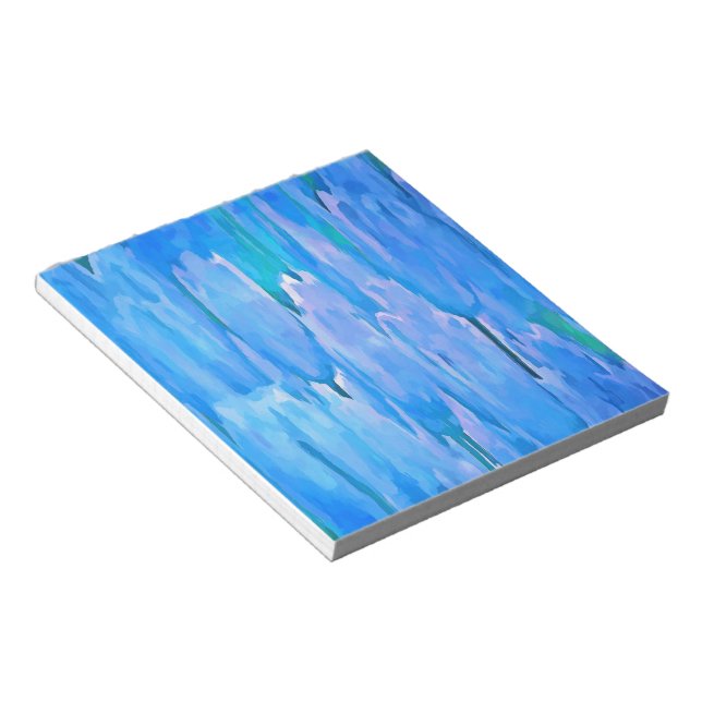 French Blue Tulips Abstract Floral Pattern Notepad (Angled)